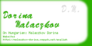 dorina malaczkov business card